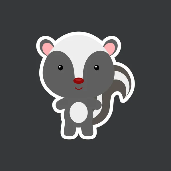 Sticker Bébé Mouffette Drôle Mignon Woodland Adorable Caractère Animal Pour — Image vectorielle