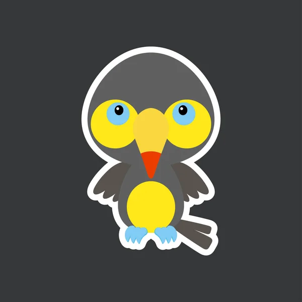 Sticker Bébé Toucan Drôle Mignon Tropical Adorable Personnage Oiseau Pour — Image vectorielle