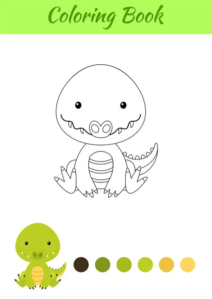 Coloriage Petit Bébé Crocodile Assis Livre Colorier Pour Enfants Activité — Image vectorielle