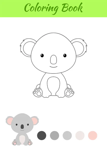 Dibujo Para Colorear Pequeño Koala Bebé Sentado Libro Para Colorear — Vector de stock
