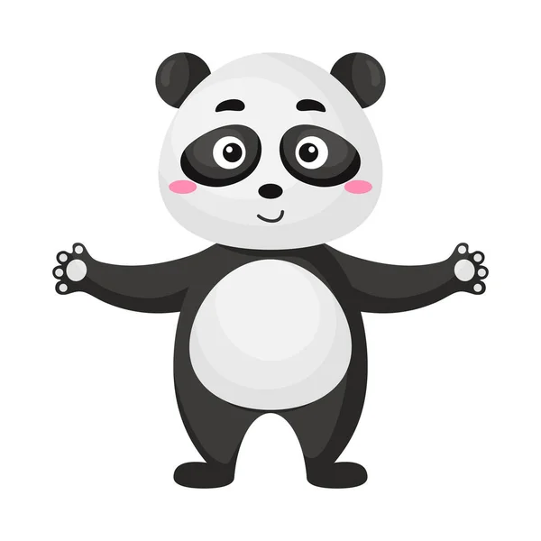 Bonito Impressão Panda Engraçado Fundo Branco Personagem Animal Desenho Animado — Vetor de Stock