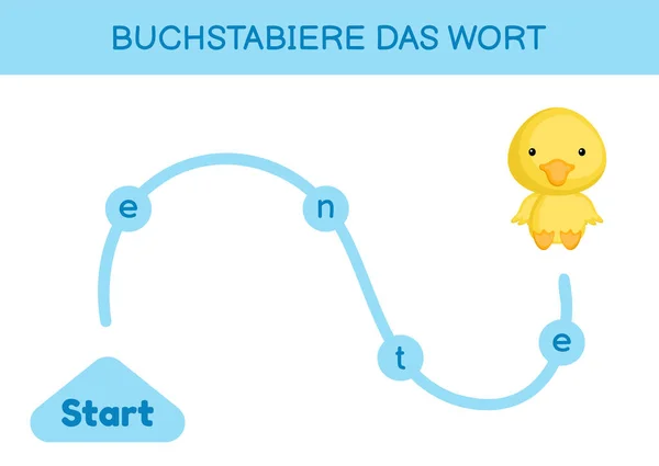 Buchstabiere Das Wort Spell Word 메이즈는 애들을 템플릿 단어에요 배우라 — 스톡 벡터