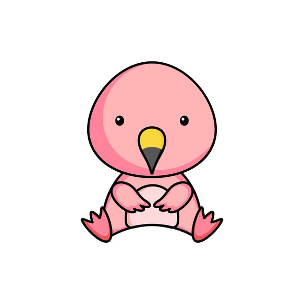 Leuke Business Flamingo Icoon Witte Achtergrond Mascotte Cartoon Dier Karakter — Stockvector