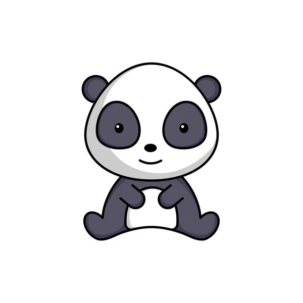 Lindo Icono Panda Negocios Sobre Fondo Blanco Mascota Dibujos Animados — Archivo Imágenes Vectoriales