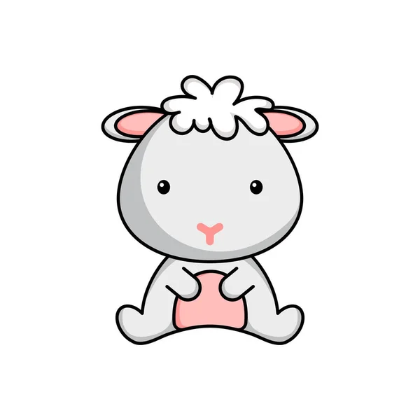 Nettes Business Schaf Symbol Auf Weißem Hintergrund Maskottchen Animal Charakter — Stockvektor