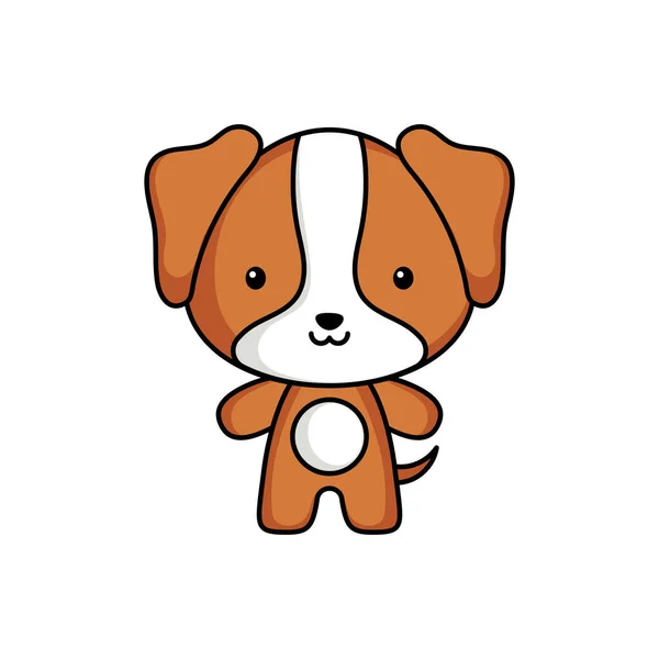 Roztomilý Kreslený Pes Logo Šablony Bílém Pozadí Mascot Zvířecí Charakter — Stockový vektor