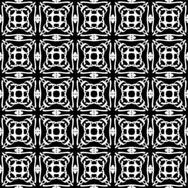 Arap süsleri ile dikişsiz oryantal desen. Siyah arka plandaki beyaz çizgiler.