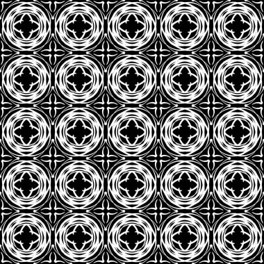 Arap süsleri ile dikişsiz oryantal desen. Siyah arka plandaki beyaz çizgiler.