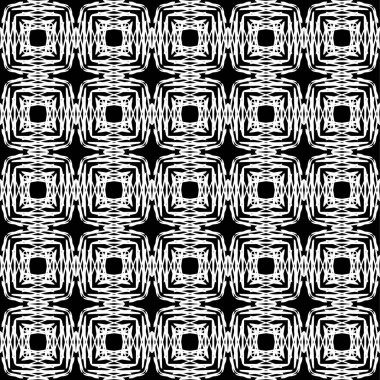 Arap süsleri ile dikişsiz oryantal desen. Siyah arka plandaki beyaz çizgiler.