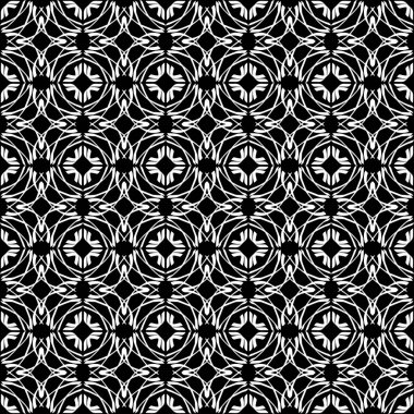 Arap süsleri ile dikişsiz oryantal desen. Siyah arka plandaki beyaz çizgiler.