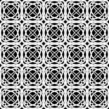 Arap süsleri ile dikişsiz oryantal desen. Siyah arka plandaki beyaz çizgiler.