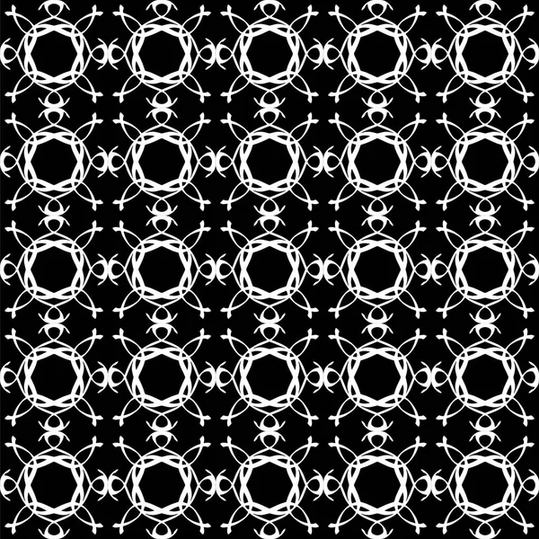 Arap süsleri ile dikişsiz oryantal desen. Siyah arka plandaki beyaz çizgiler.