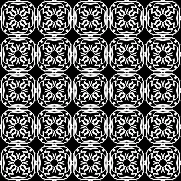 Arap süsleri ile dikişsiz oryantal desen. Siyah arka plandaki beyaz çizgiler.