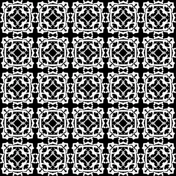 Arap süsleri ile dikişsiz oryantal desen. Siyah arka plandaki beyaz çizgiler.