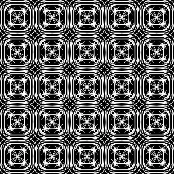 Arap süsleri ile dikişsiz oryantal desen. Siyah arka plandaki beyaz çizgiler.