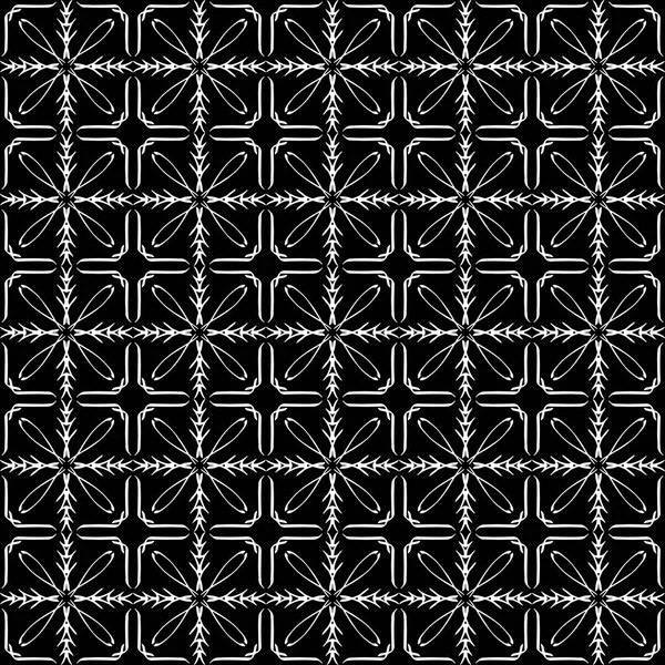 Arap süsleri ile dikişsiz oryantal desen. Siyah arka plandaki beyaz çizgiler.