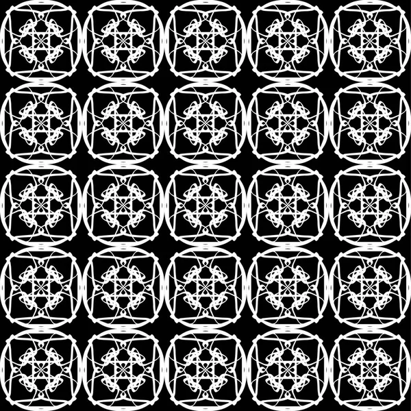 Arap süsleri ile dikişsiz oryantal desen. Siyah arka plandaki beyaz çizgiler.