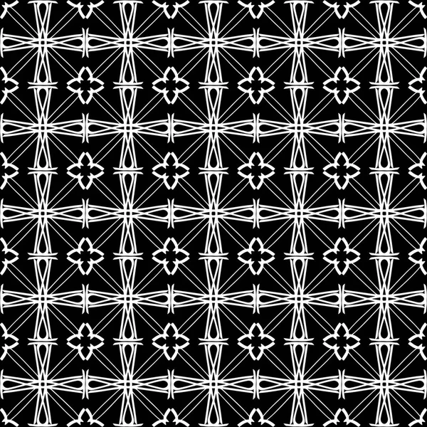 Arap süsleri ile dikişsiz oryantal desen. Siyah arka plandaki beyaz çizgiler.