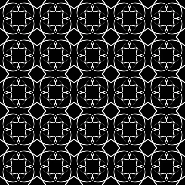 Arap süsleri ile dikişsiz oryantal desen. Siyah arka plandaki beyaz çizgiler.