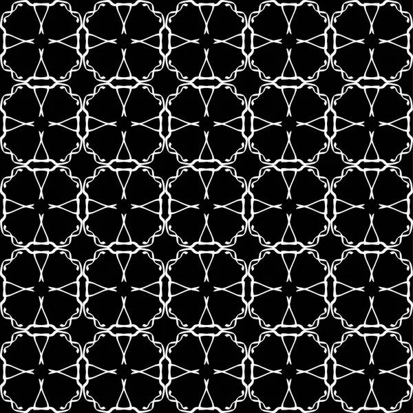 Arap süsleri ile dikişsiz oryantal desen. Siyah arka plandaki beyaz çizgiler.