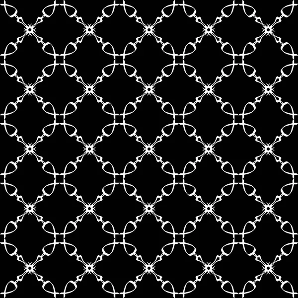 Arap süsleri ile dikişsiz oryantal desen. Siyah arka plandaki beyaz çizgiler.