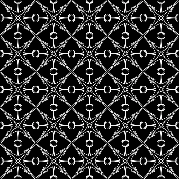 Arap süsleri ile dikişsiz oryantal desen. Siyah arka plandaki beyaz çizgiler.