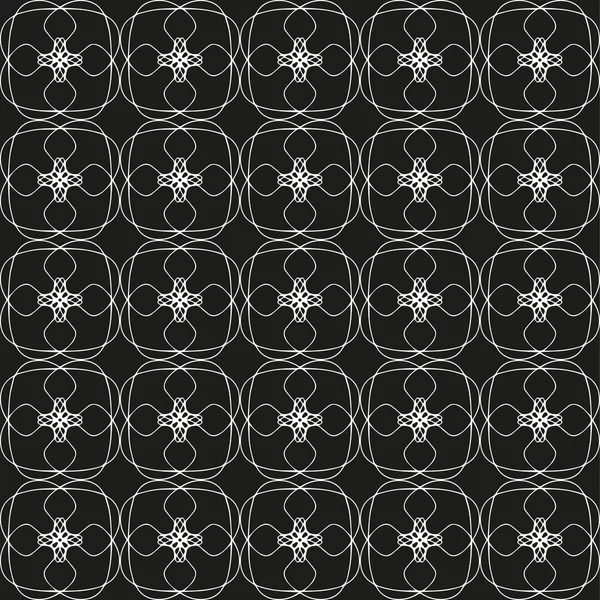 Arap süsleri ile dikişsiz oryantal desen. Siyah arka plandaki beyaz çizgiler.