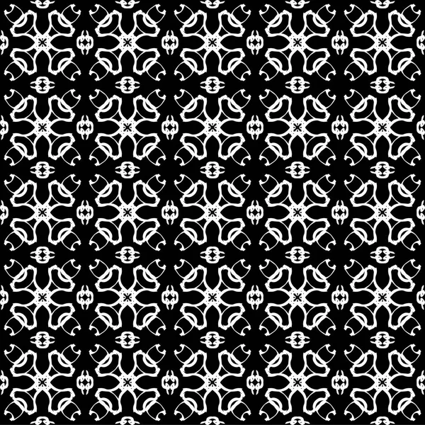 Bezproblémový Orientální Model Arabskými Ornamenty Bílé Čáry Černém Pozadí — Stockový vektor