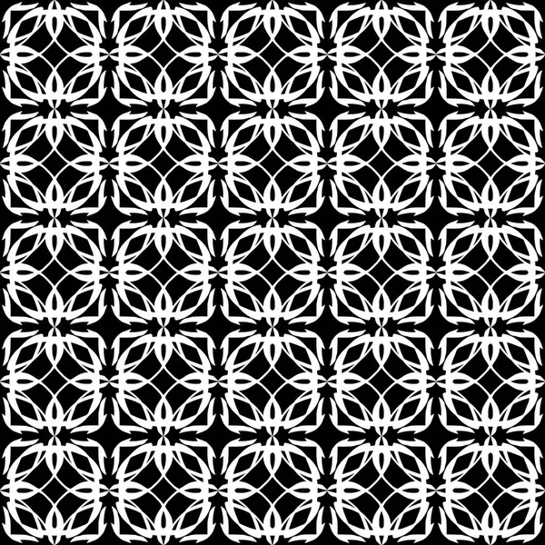 Arap süsleri ile dikişsiz oryantal desen. Siyah arka plandaki beyaz çizgiler.