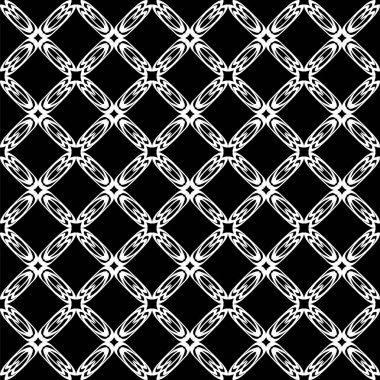 Arap süsleri ile dikişsiz oryantal desen. Siyah arka plandaki beyaz çizgiler.