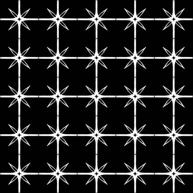 Arap süsleri ile dikişsiz oryantal desen. Siyah arka plandaki beyaz çizgiler.