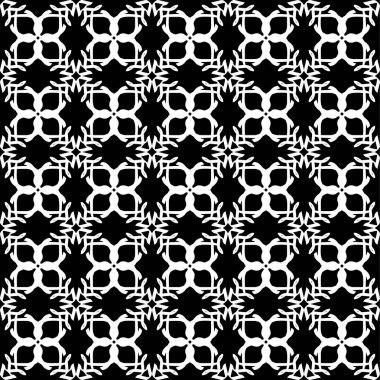 Arap süsleri ile dikişsiz oryantal desen. Siyah arka plandaki beyaz çizgiler.