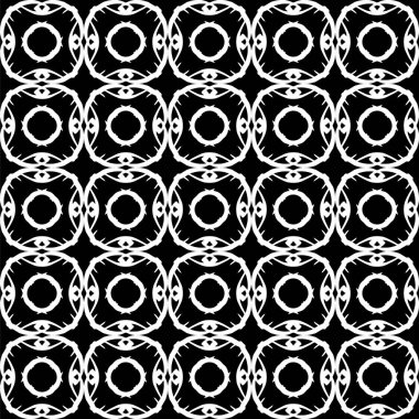 Arap süsleri ile dikişsiz oryantal desen. Siyah arka plandaki beyaz çizgiler.