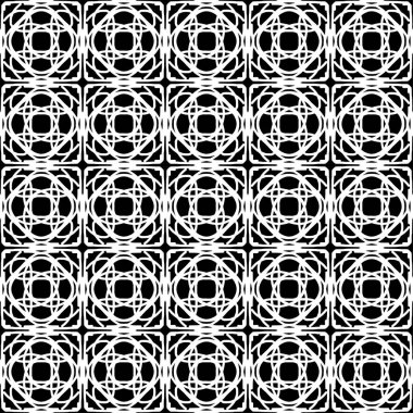 Arap süslemeleri ile sorunsuz oryantal desen. Siyah arka plandaki beyaz çizgiler.