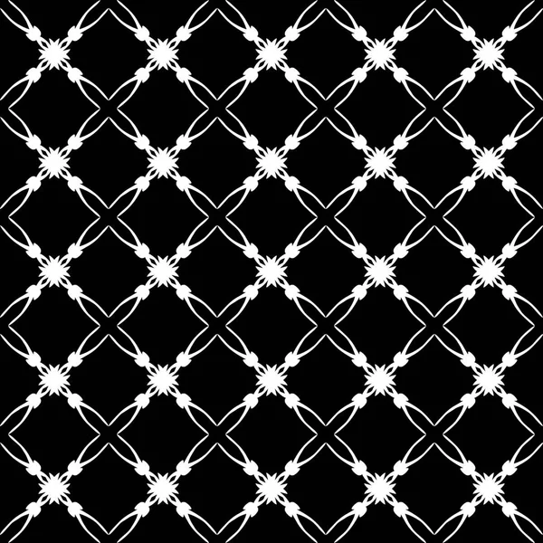 Бесшовный Восточный Узор Арабскими Орнаментами Белые Линии Черном Фоне — стоковый вектор