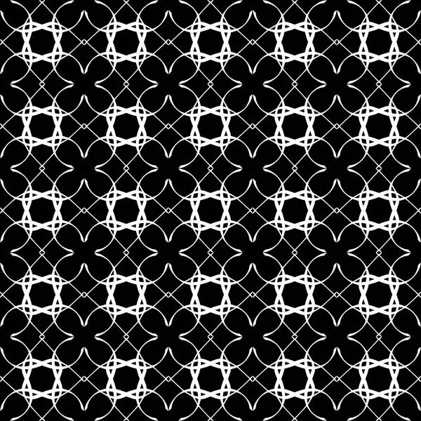 Seamless Oriental Pattern Arabic Ornaments White Lines Black Background — Stock Vector