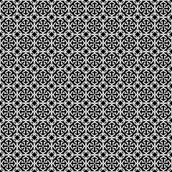 Arap süsleri ile dikişsiz oryantal desen. Siyah arka plandaki beyaz çizgiler.