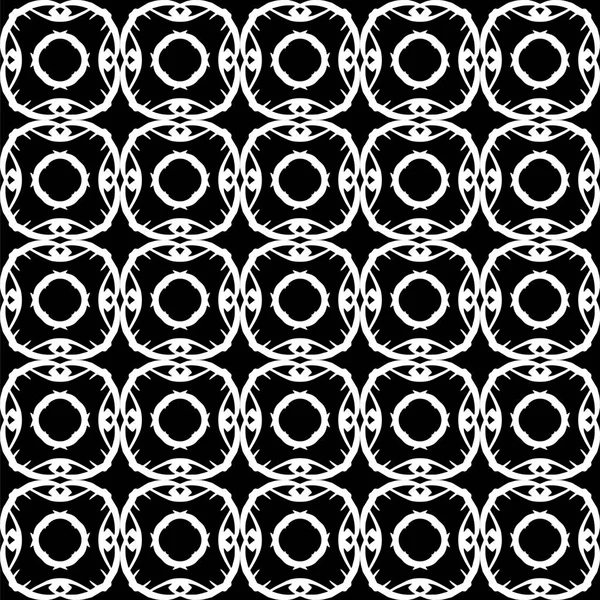 Seamless Oriental Pattern Arabic Ornaments White Lines Black Background — Stock Vector