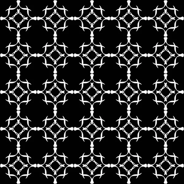 Arap süsleri ile dikişsiz oryantal desen. Siyah arka plandaki beyaz çizgiler.