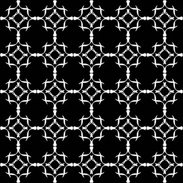 Bezszwowe Orientalne Wzór Arabskimi Ornamentami Białe Linie Czarnym Tle — Wektor stockowy