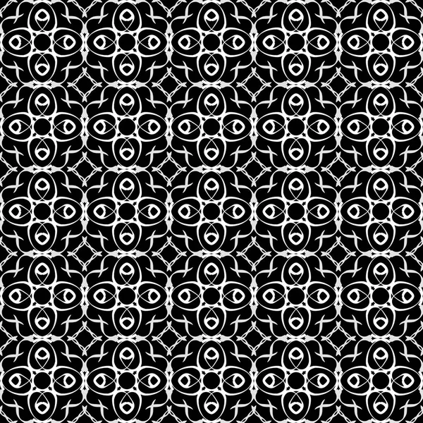 Arap süsleri ile dikişsiz oryantal desen. Siyah arka plandaki beyaz çizgiler.