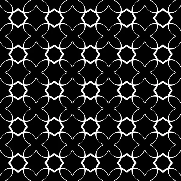 Seamless Oriental Pattern Arabic Ornaments White Lines Black Background — Stock Vector