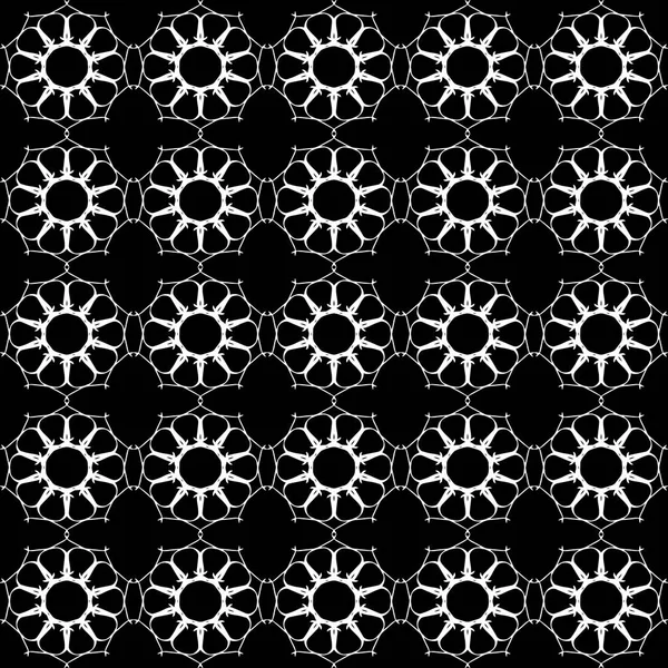 Arap süsleri ile dikişsiz oryantal desen. Siyah arka plandaki beyaz çizgiler.