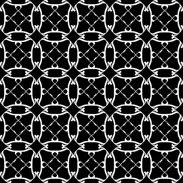 Seamless Oriental Pattern Arabic Ornaments White Lines Black Background — Stock Vector