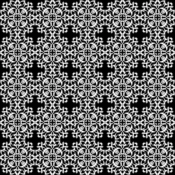Восточный Рисунок Швов Арабскими Орнаментами Белые Линии Черном Фоне — стоковый вектор