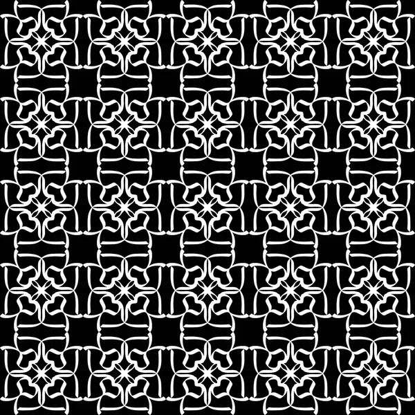 Arap süslemeleri ile sorunsuz oryantal desen. Siyah arka plandaki beyaz çizgiler.