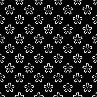 Siyah arka plan üzerinde soyut geometrik dikişsiz beyaz desen.