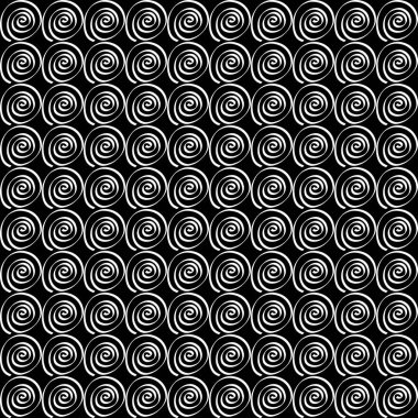 Siyah arka plan üzerinde soyut geometrik dikişsiz beyaz desen.