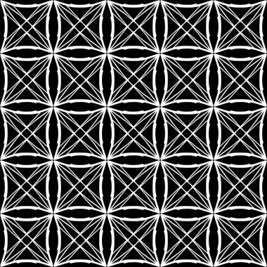 Siyah arka plan üzerinde soyut geometrik dikişsiz beyaz desen.