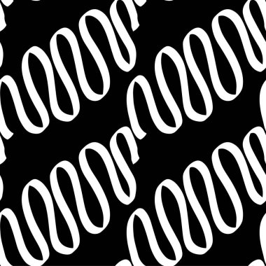 Siyah arka plan üzerinde soyut geometrik dikişsiz beyaz desen.